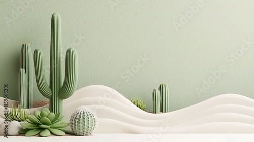 Creative microlandscape design of a desert ecosystem modern interiors minimalist environment indoor viewpoint photo