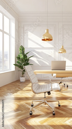 Wallpaper Mural Modern office space with elegant chair and natural lighting Torontodigital.ca