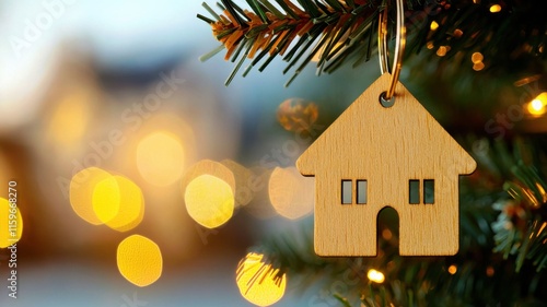 Wallpaper Mural Holiday home ornament on christmas tree cozy living room decorative focus festive atmosphere warm glow Torontodigital.ca