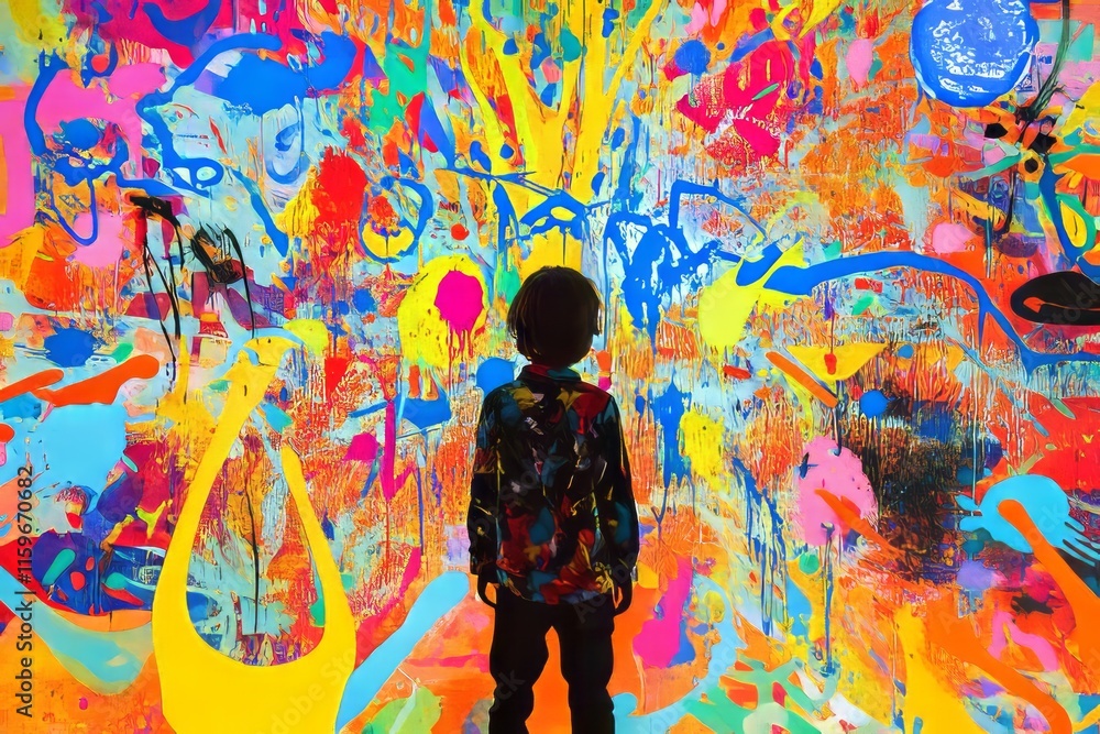 Fototapeta premium A visual representation of autism showing a middle of very creative thoughts