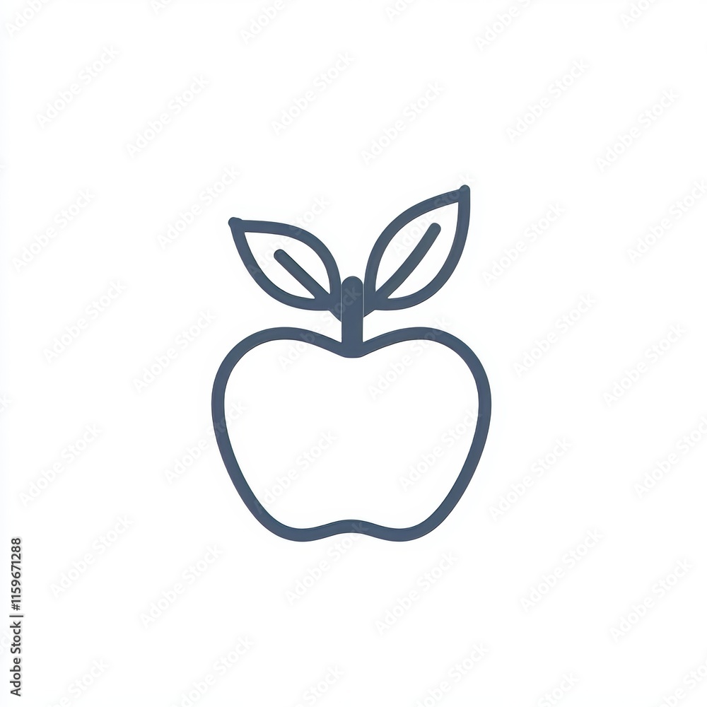 Fototapeta premium Delicious apple line art icon suitable for apps and websites
