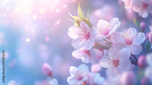 Delicate Pink Blossoms Softly Illuminate Springtime