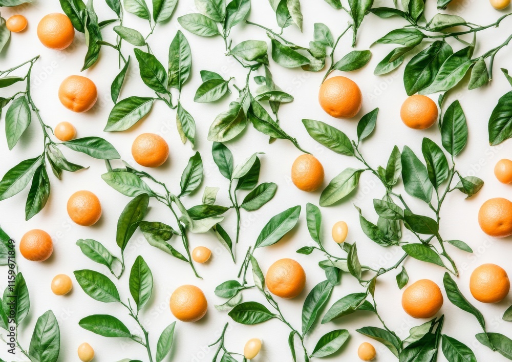 A collection of fruit slices along with fresh whole oranges and leaves, set against a white backdrop, presented from a top-down perspective..Fresh oranges, leaves, and cut slices isolated on a white A collection of fruit slices along with fresh whole oranges and leaves, set against a white backdrop, presented from a top-down perspective..Fresh oranges, leaves, and cut slices isolated on a white