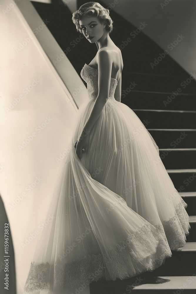 A graceful figure in a classic strapless gown, exuding elegance and sophistication. A graceful figure in a classic strapless gown, exuding elegance and sophistication.