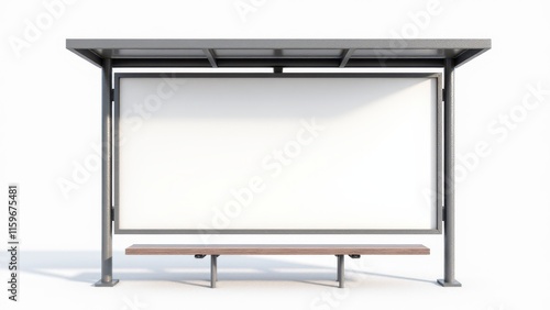 Wallpaper Mural Bus stop billboard mockup with a blank white space, ideal for showcasing advertisements or banner campaigns. Torontodigital.ca