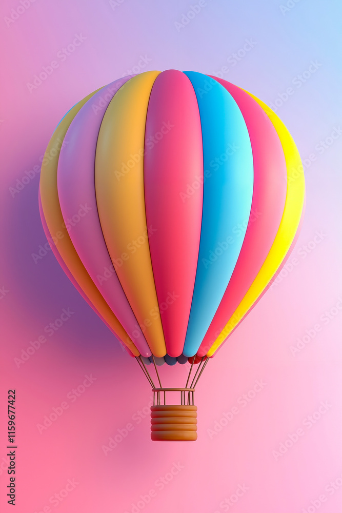 Naklejka premium A colorful hot air balloon flying in the sky