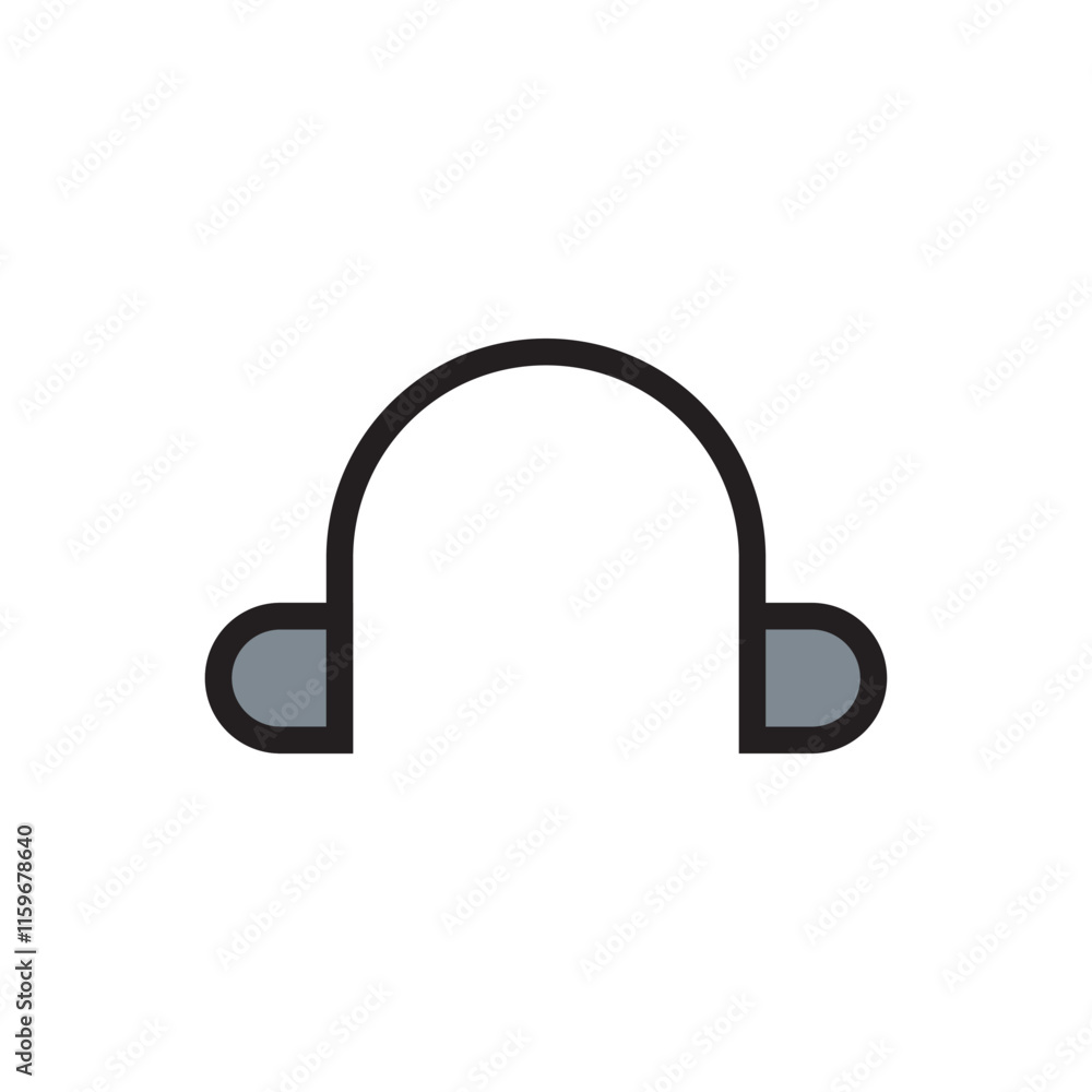 Headphones flat icon vector design illustration, isolated on white background. Headphones flat icon vector design illustration, isolated on white background.