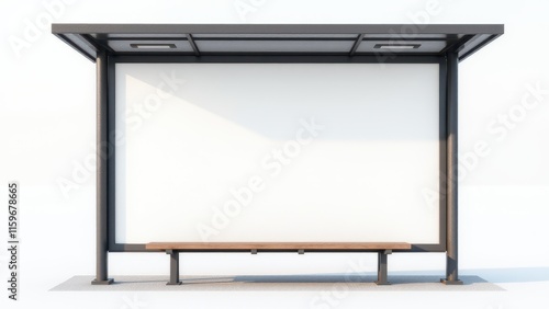 Wallpaper Mural Billboard mockup at a bus stop with a white, blank display area, ideal for banner promotions and creative advertisements. Torontodigital.ca