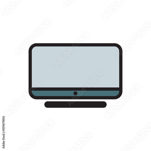 Monitor flat icon vector design illustration, isolated on white background. 