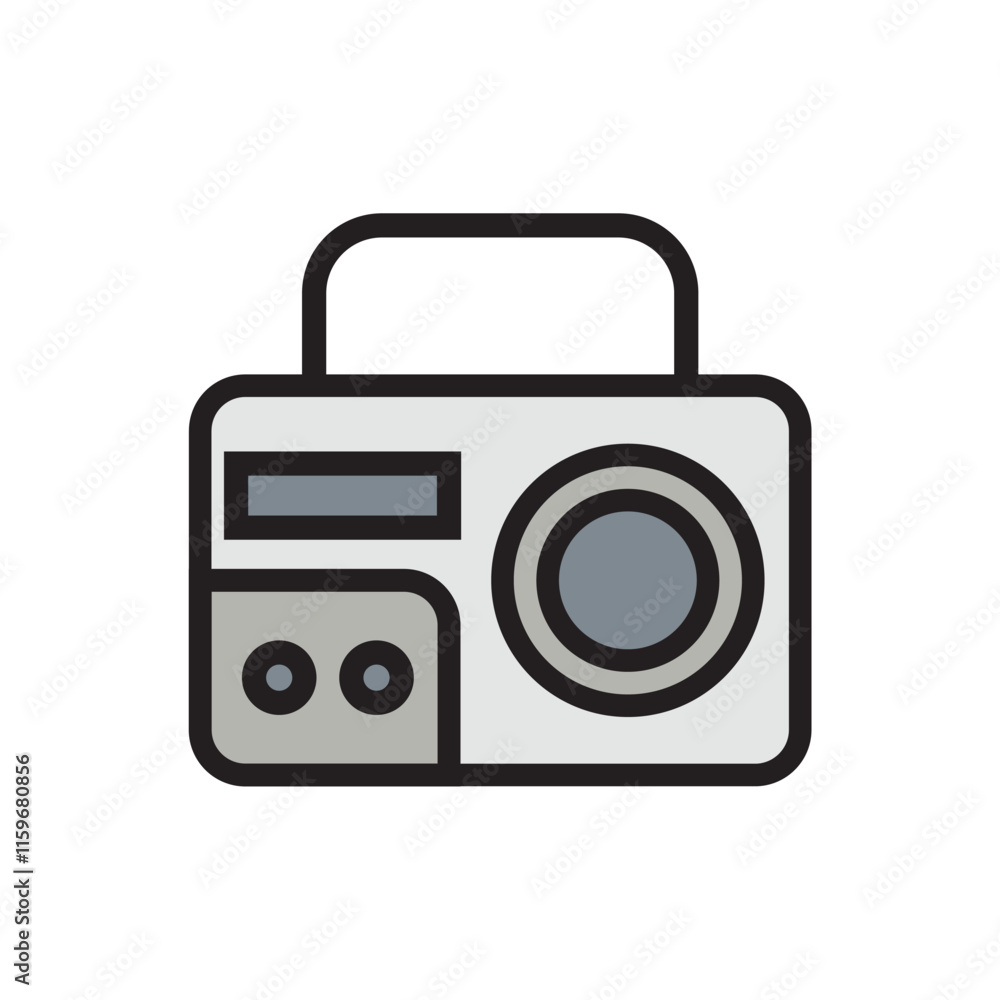 Radio flst icon, retro technology flat icon, old communication tools design illustration. Radio flst icon, retro technology flat icon, old communication tools design illustration.