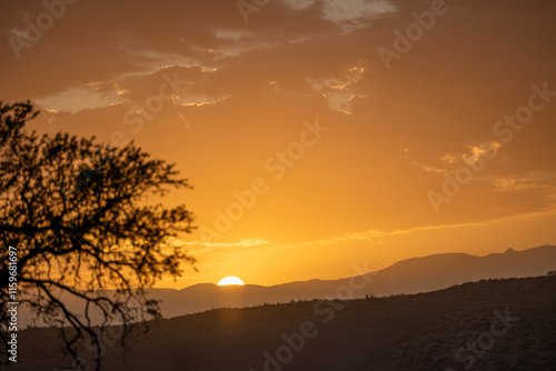 sunset in the mountains