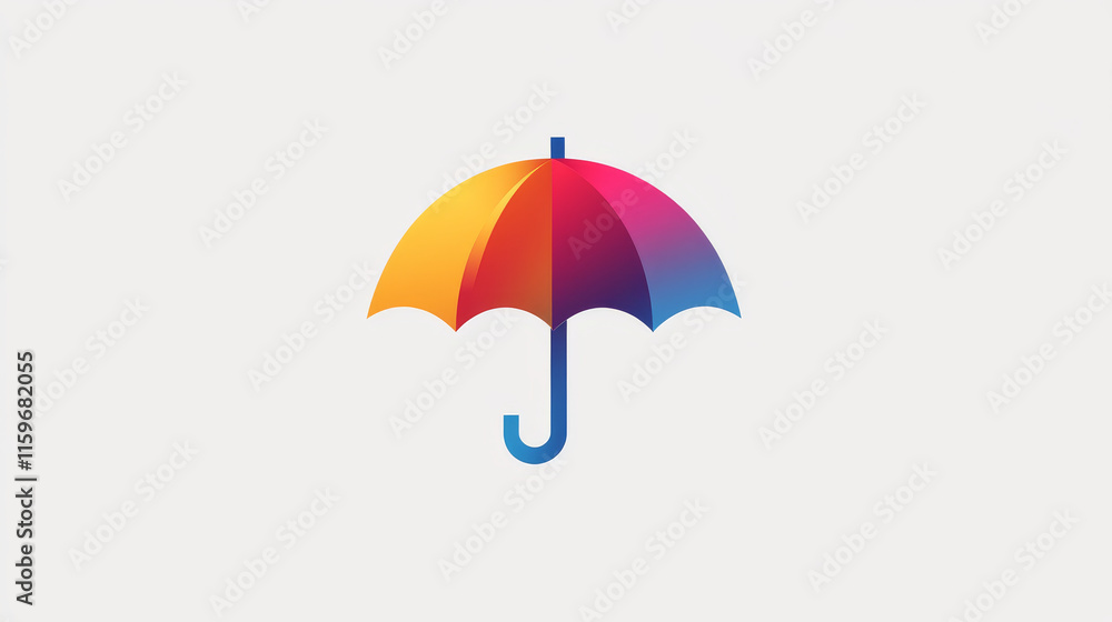 Vector umbrella logo. Brand logo in the shape of an umbrella Vector umbrella logo. Brand logo in the shape of an umbrella