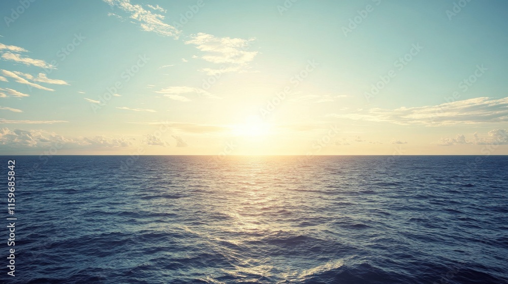 Fototapeta premium Serene Horizon with Soft Lighting and High Contrast