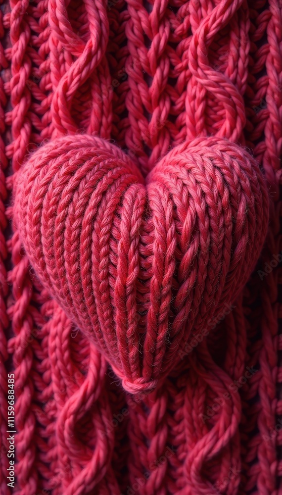 Heart-shaped knitting pattern with intricate wool yarn details, texture, , heart shaped Heart-shaped knitting pattern with intricate wool yarn details, texture, , heart shaped