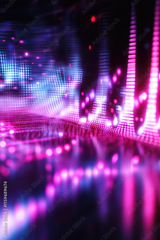 Obraz premium Sound Waves of Equalizer. 3d render abstract background with music wave. Backdrop web banner template