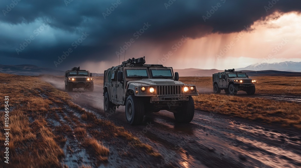 Dynamic Vehicles in a Desert Field Operation Dynamic Vehicles in a Desert Field Operation
