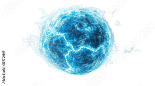 egg on blue isolated on white background 