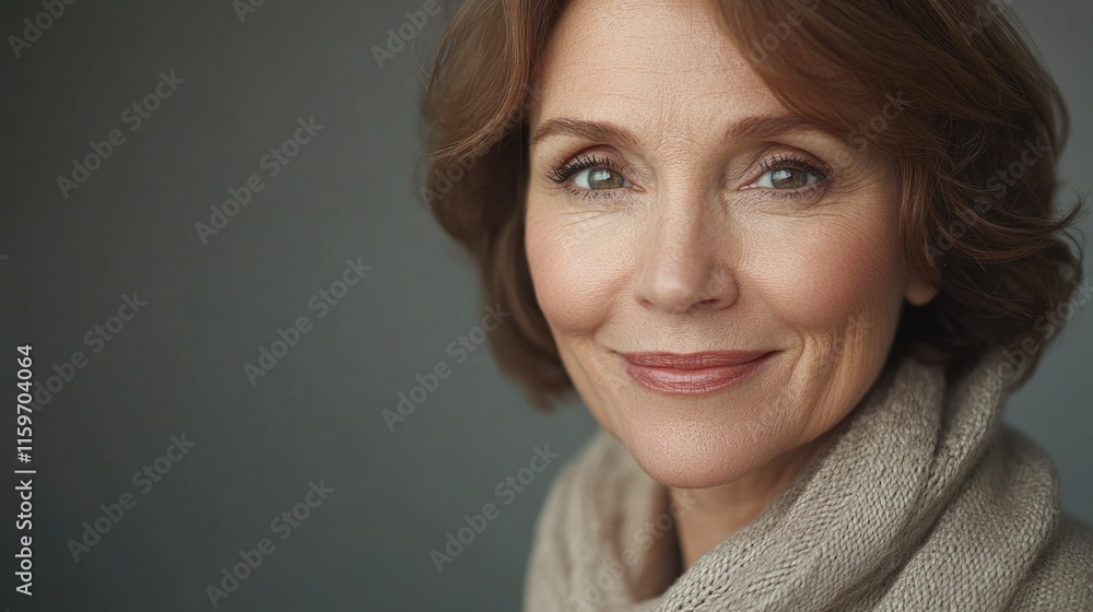 Portrait of a Woman with Smiling Expression Portrait of a Woman with Smiling Expression
