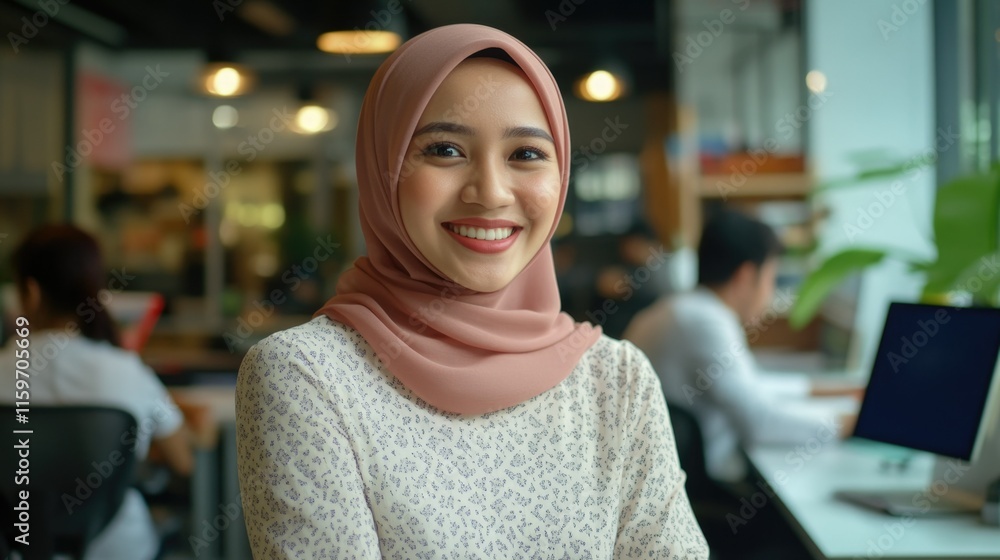 Smiling Professional Woman in Office Smiling Professional Woman in Office
