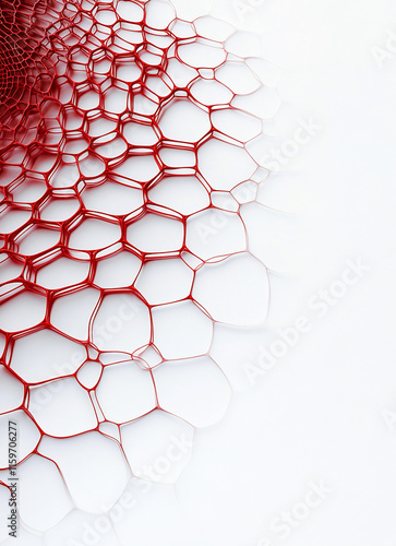 Abstract Red Hexagonal Pattern