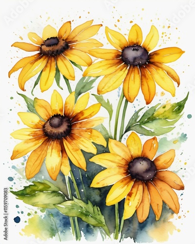 yellow flowers on a white background