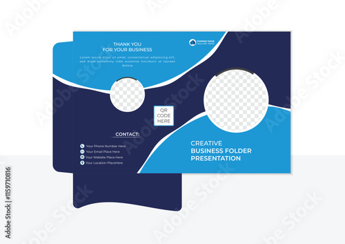 business presentation file folder design template vector
