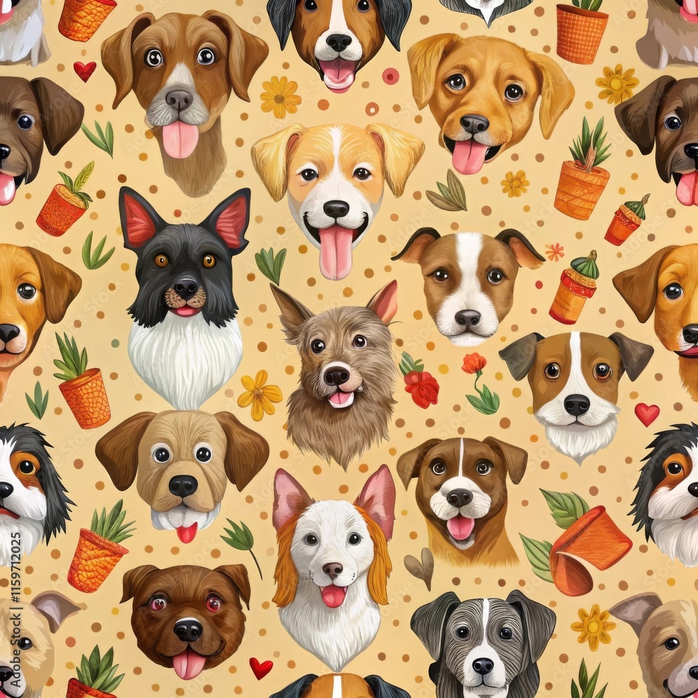 Obraz premium seamless pattern dog.