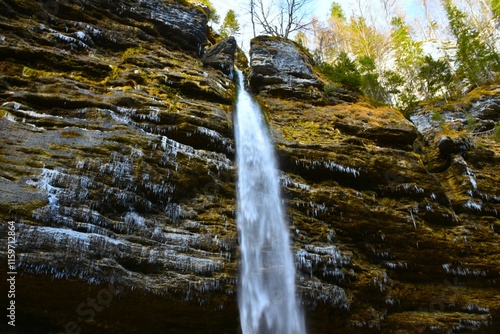 Peričnik waterfall in Vrata, Gorenjska, Slovenia photo