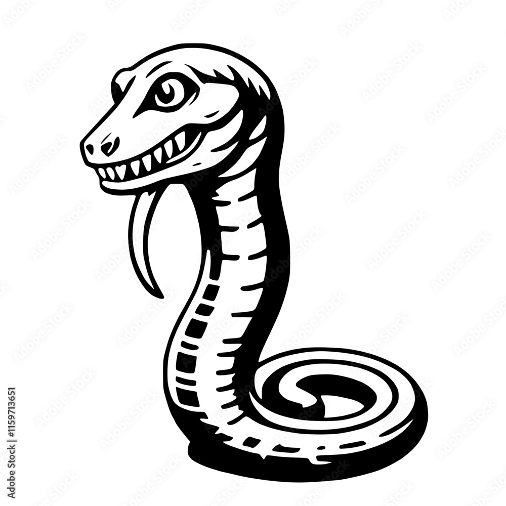 Fototapeta premium Cobra Snake vector Illustration - Wildlife Vector Art