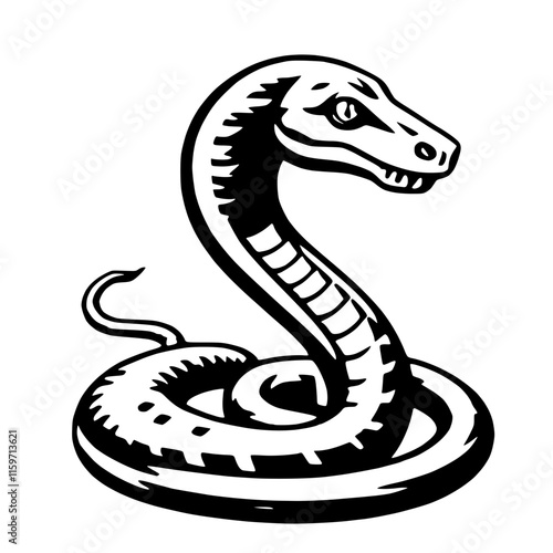 Wild Cobra Snake Art - Dangerous Reptile Illustration