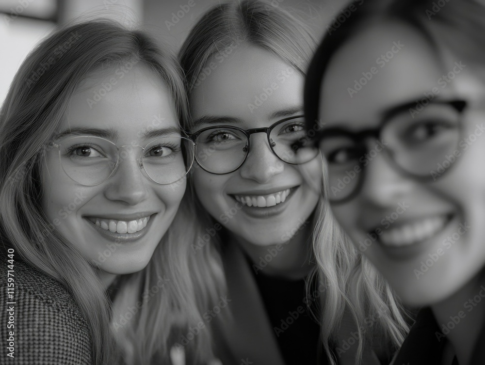 Friendly Vibes: Smiling Female Friends at a Social Gathering Friendly Vibes: Smiling Female Friends at a Social Gathering