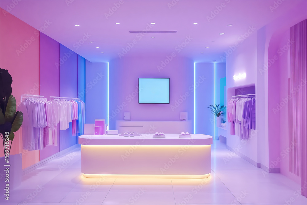 Digital dental room with floating tech and vibrant lighting Digital dental room with floating tech and vibrant lighting