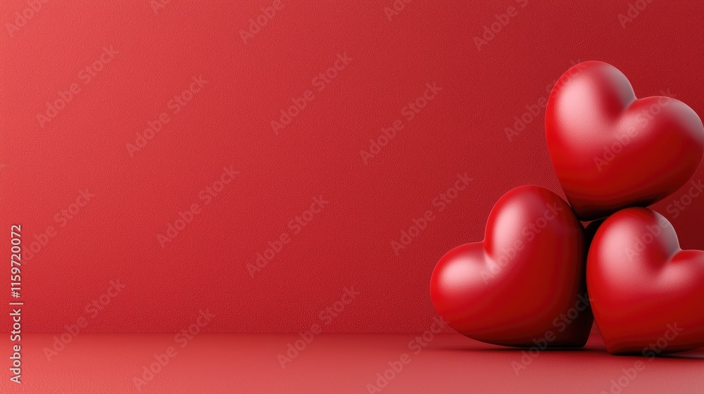 Celebrating love with red heart decorations studio setting digital image romantic vibe close-up view heartfelt concept Celebrating love with red heart decorations studio setting digital image romantic vibe close-up view heartfelt concept