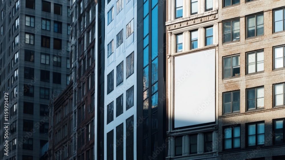 Blank white large billboard mockup on side office building mockup Blank white large billboard mockup on side office building mockup