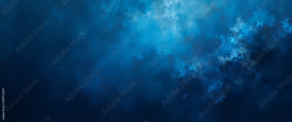 Abstract Deep Blue Smoky Texture with Luminous Highlights. Design. Template.