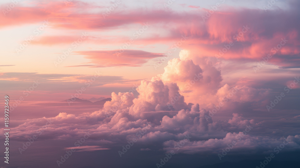 Majestic clouds at sunset, blending soft pinks and purples, creating a serene and dreamy atmosphere over the horizon. Majestic clouds at sunset, blending soft pinks and purples, creating a serene and dreamy atmosphere over the horizon.