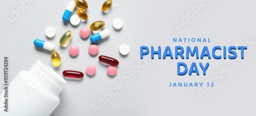 Bottle with different pills...