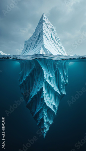 Sectional view of both the top and bottom of the iceberg - Generative AI