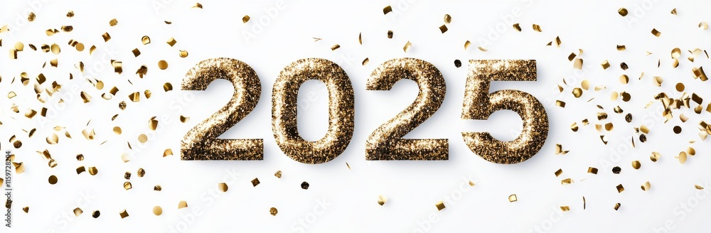 Gold glitter numbers 