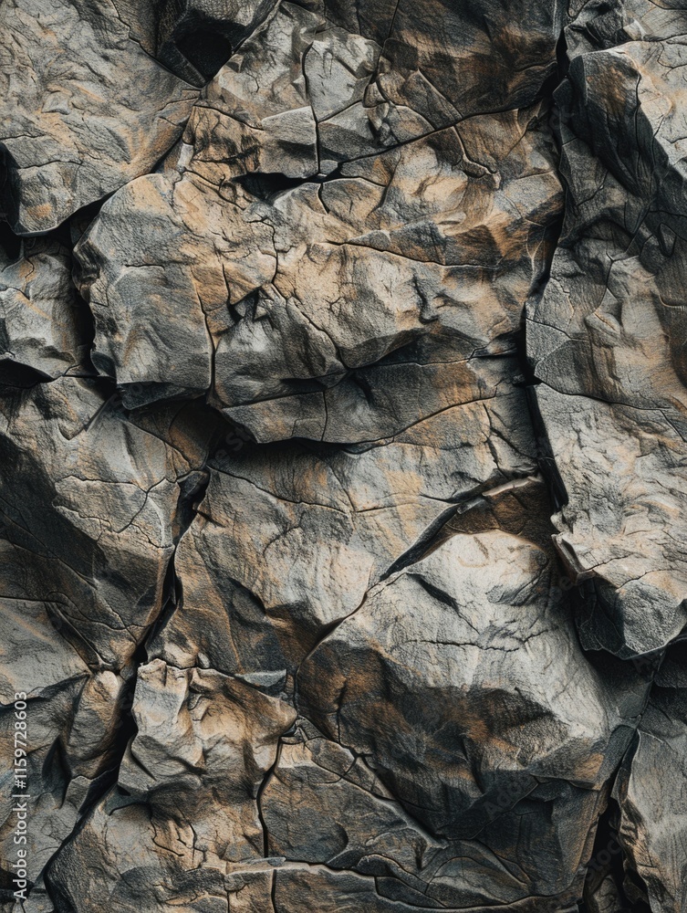 Close up of rough and cracked rock surface, showcasing its natural texture. Close up of rough and cracked rock surface, showcasing its natural texture.