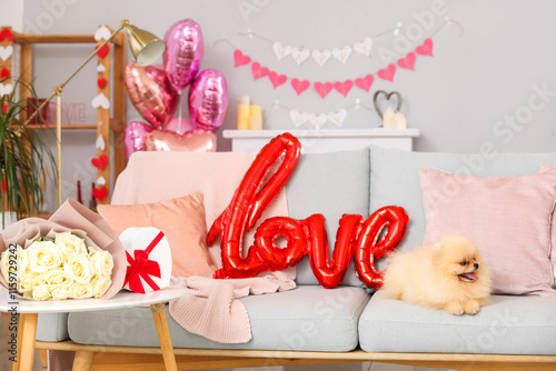 Cute Pomeranian dog with wo...