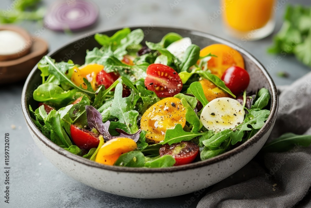 Combine fresh crisp salad greens Combine fresh crisp salad greens