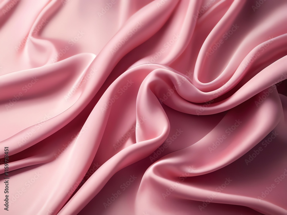 Obraz premium Elegant Pink Silk Fabric Drape: Luxurious Texture and Soft Curves