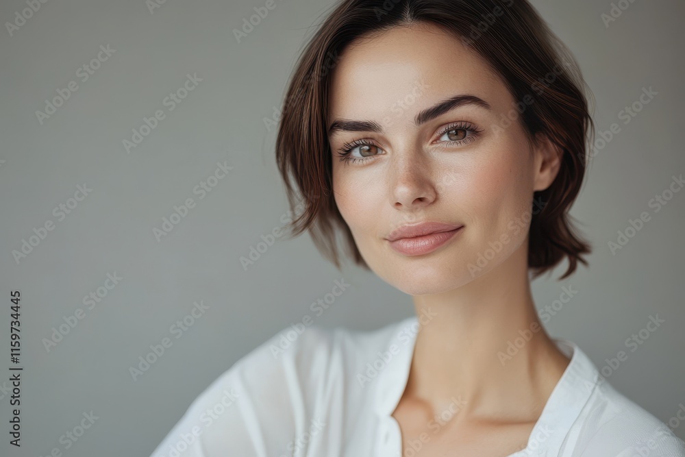 Flawless middle aged woman with glowing skin Beauty and skincare idea Flawless middle aged woman with glowing skin Beauty and skincare idea