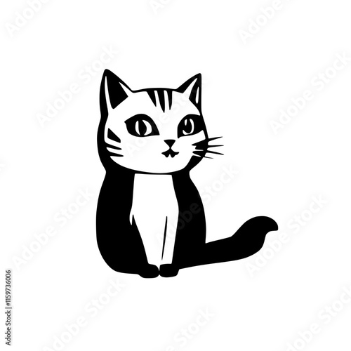 Cat with Waving Tail - Friendly Pet Vector