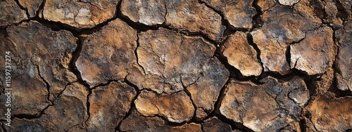 Devastating drought reveals cracked earth in parched landscape, highlighting the urgent need for water conservation and sustainable practices photo