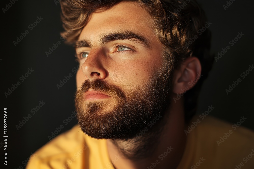 isolated young attractive bearded man isolated young attractive bearded man