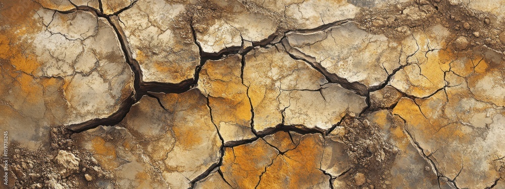 Cracked earth and parched soil highlight severe drought conditions impacting agricultural lands in arid regions Cracked earth and parched soil highlight severe drought conditions impacting agricultural lands in arid regions