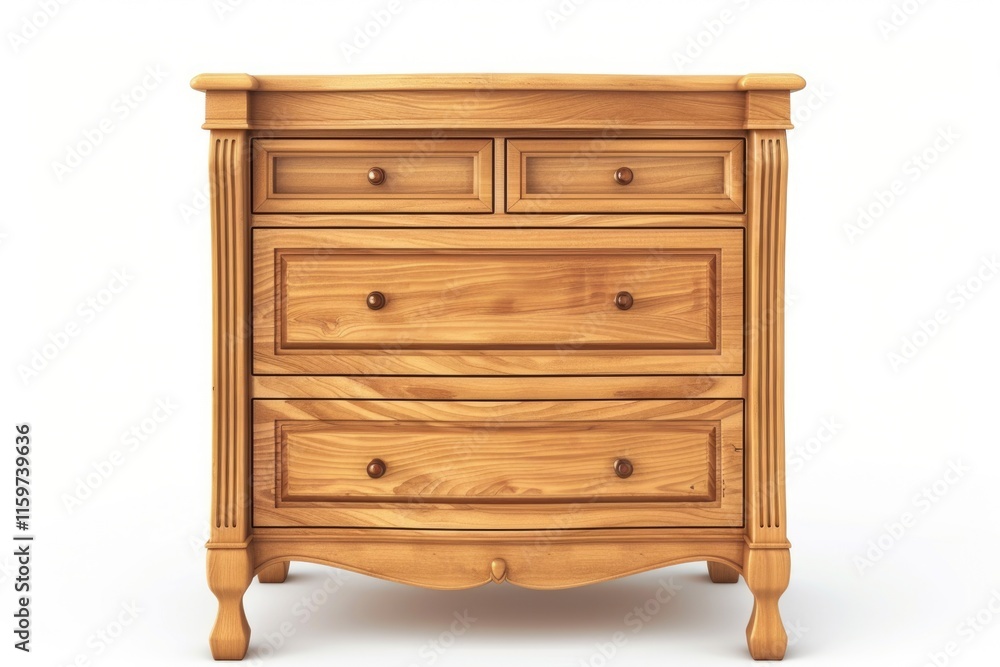 Modern designer wooden furniture series with commode on white background. Modern designer wooden furniture series with commode on white background.