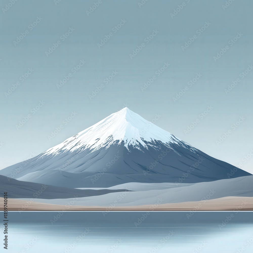 Stunning Snow-Capped Mountain Overlooking Tranquil Lake Scene with Silhouetted Trees and Clear Blue Sky in Tranquil Landscape for Perfect Nature Wallpaper Design Stunning Snow-Capped Mountain Overlooking Tranquil Lake Scene with Silhouetted Trees and Clear Blue Sky in Tranquil Landscape for Perfect Nature Wallpaper Design